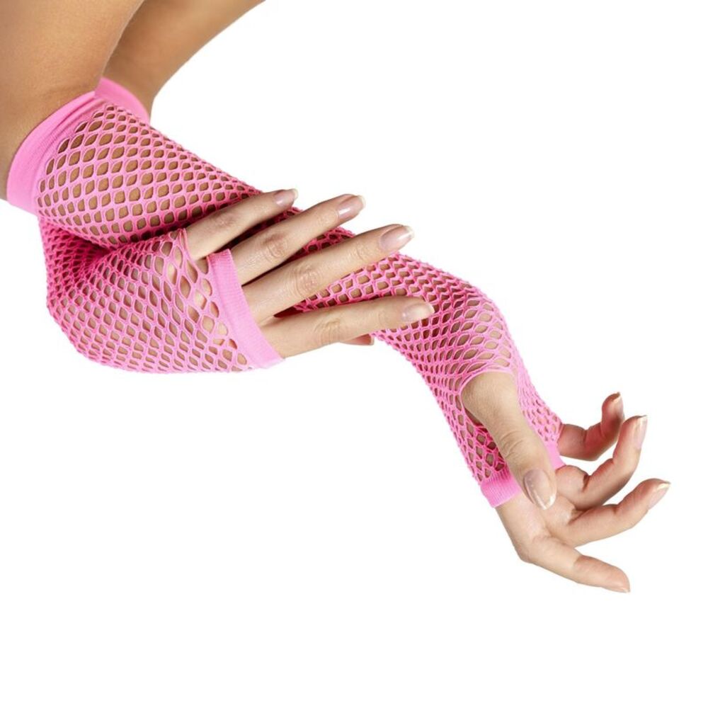 Smiffys Womens/Ladies Fishnet Fingerless Gloves / Pink